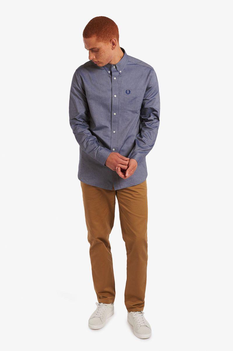 Blue Fred Perry Oxford Men's Shirts | PH 1516ILHS